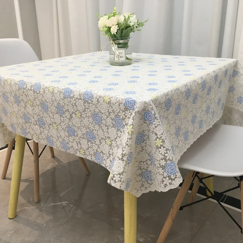 Waterproof Oilproof Square Plastic Tablecloth No Wash PVC Rectangular Dining Table Mat Mahjong Tablecloth Tea Table Cloth