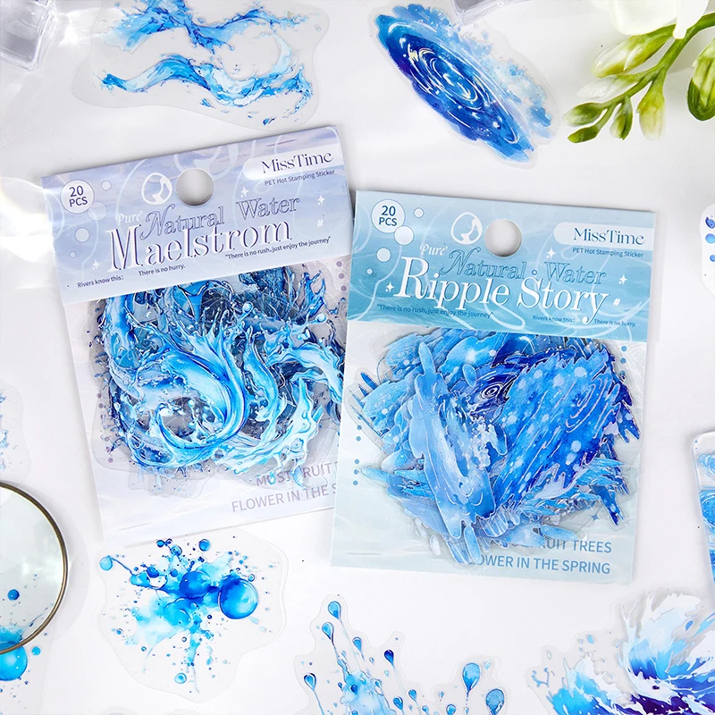 

20 шт., серия «Натуральная вода», тема «Натуральная вода», наклейки для домашних животных, креативные наклейки «сделай сам», дневник, скрапбук, эстетические наклейки ручной работы