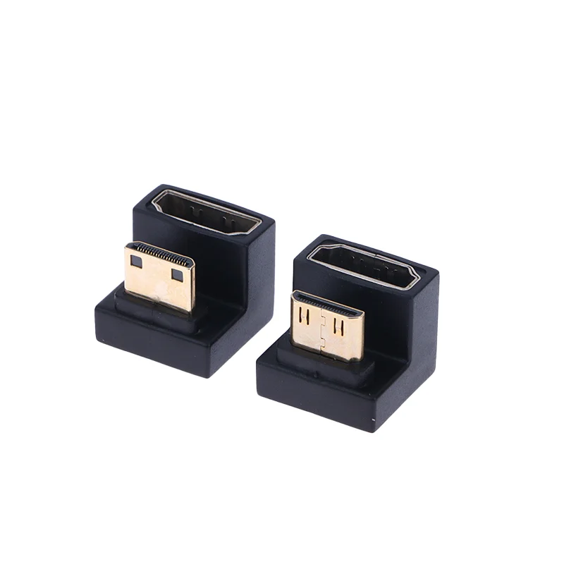 360 Degree Angled U-shaped Converter 4K 8K 60Hz Mini HDMI-compatible Male to HDMI-compatible 2.1 Female Extension Adapter
