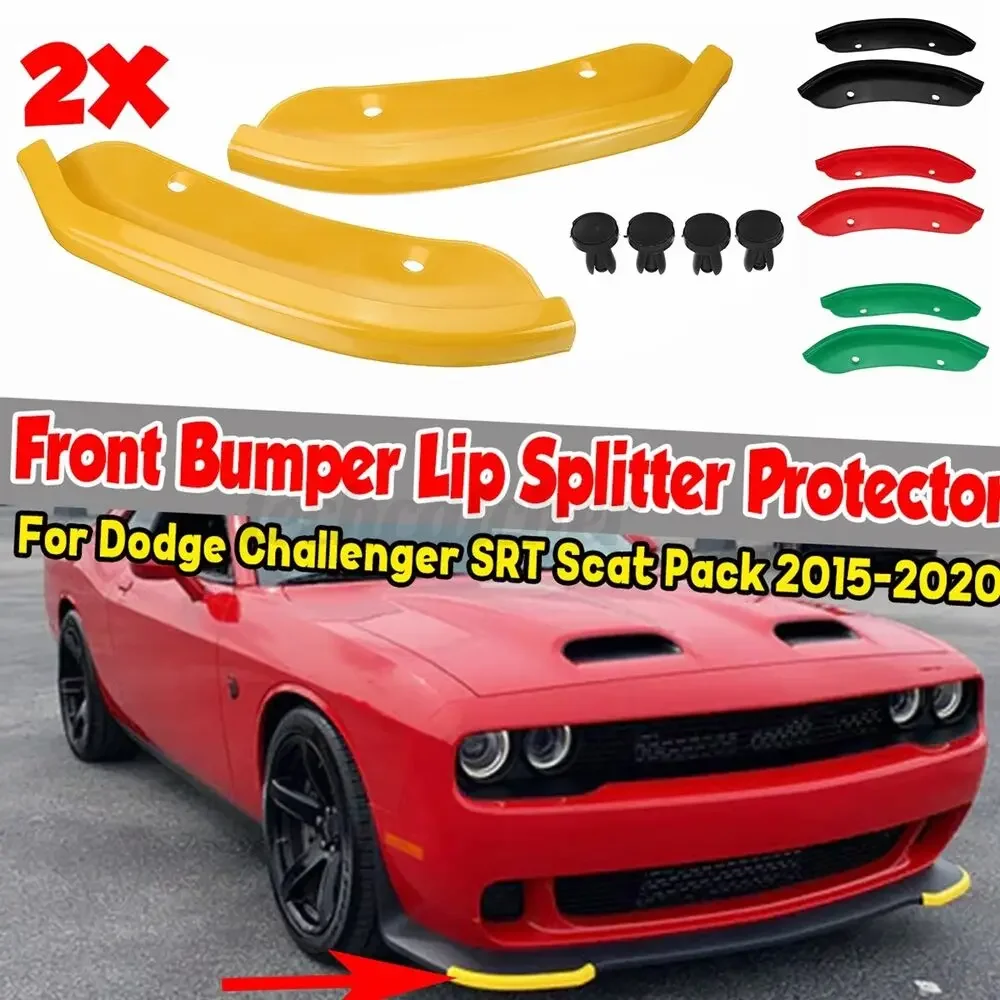 

2pcs Front Bumper Lip Protector Cover For Dodge Challenger SRT 2015-2020 Bumper Protector Diffuser Spoiler Splitter Guard