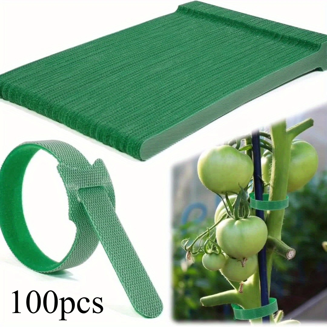50/100 Stück Wiederverwendbare Verstellbare Rutschfeste Nylon-Pflanzenbinder mit Klettverschluss, Ideal für Gartenanwendungen