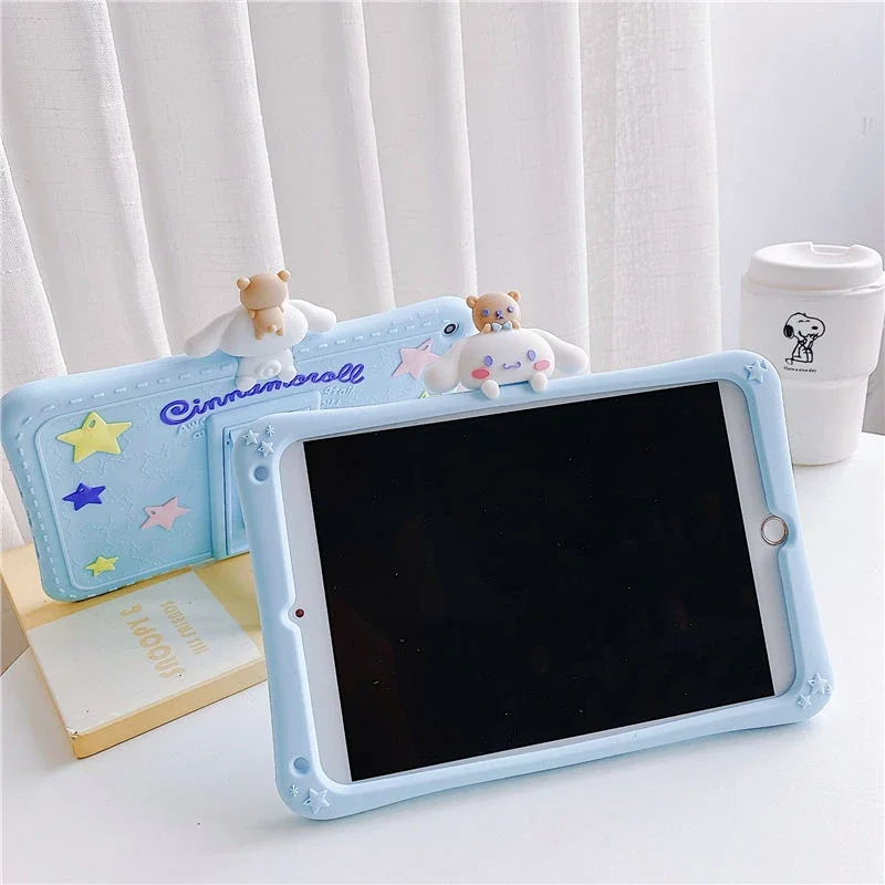 Kawaii sanrio cinnamoroll Ipad pouzdro roztomilá kreslený silikon měkké lastura pro Ipad pro 2018 2020 11pro palec vzduch 1 2 3čepel nárazuvzdorné pouzdro