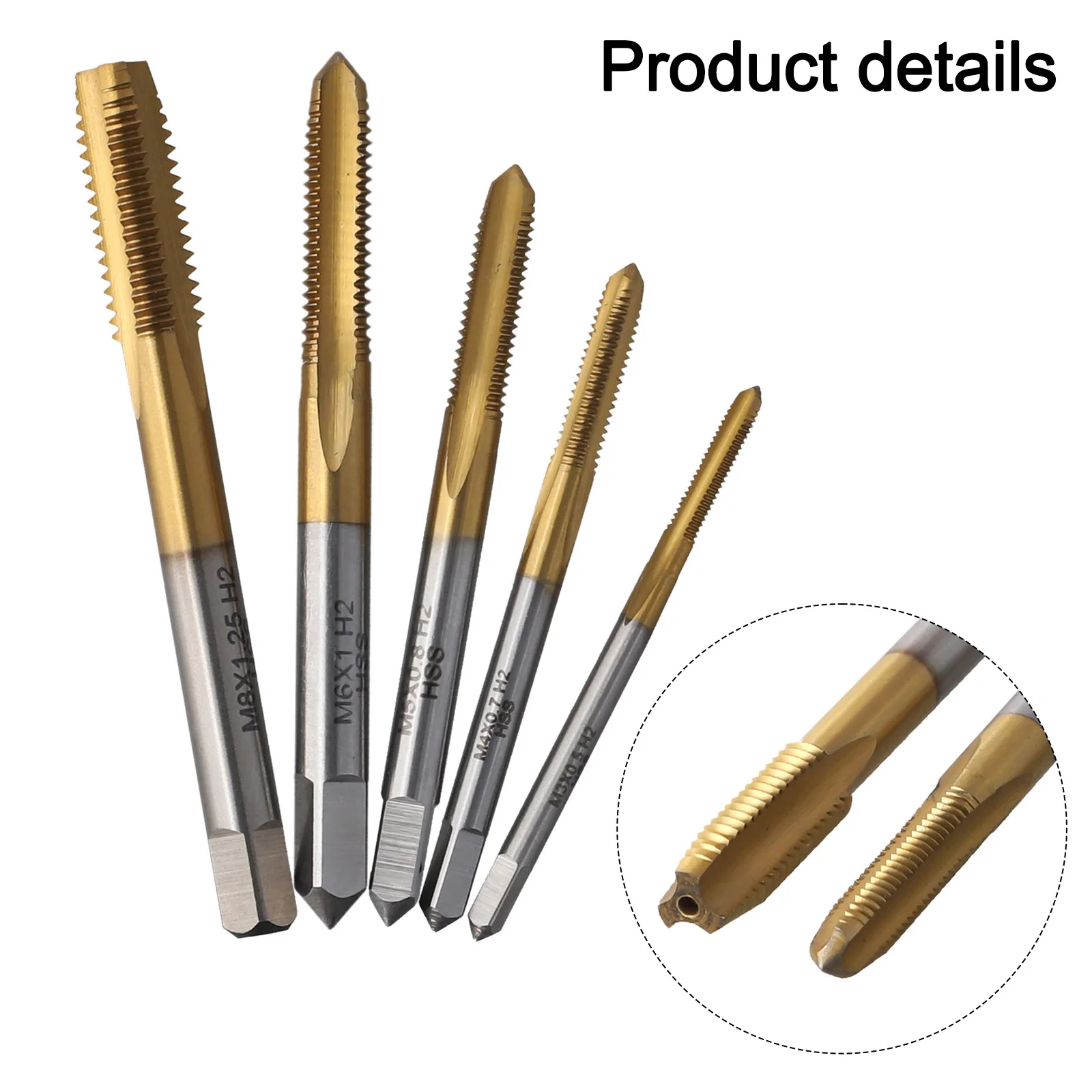 

Набор метрических метчиков из быстрорежущей стали с титановым покрытием из пяти предметов, предназначенных для диапазона размеров ForM3 To ForM8, подходит для различных проектов