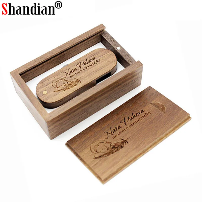 SHANDIAN-محرك أقراص فلاش USB 2.0 مع شعار مخصص مجاني ، محرك أقراص فلاش USB خشبي ، ذاكرة 4 جيجابايت 8 جيجابايت 16 جيجابايت 32 جيجابايت 64 جيجابايت ، هدية الزفاف