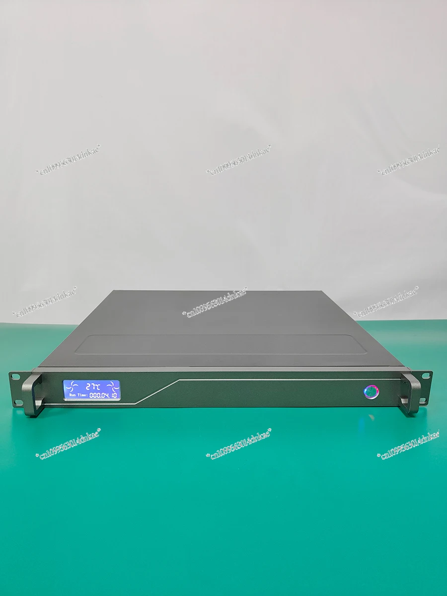 1U Industrial Control Chassis Aluminum Alloy Panel 400 with Temperature Display LCD Atx Main Board Industrial Computer Server