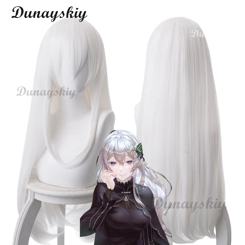 RE: ZERO Starting Life in Another World Echidna Cosplay Wigs Boku White Long Straight Hair Girls Woman Christmas Customized