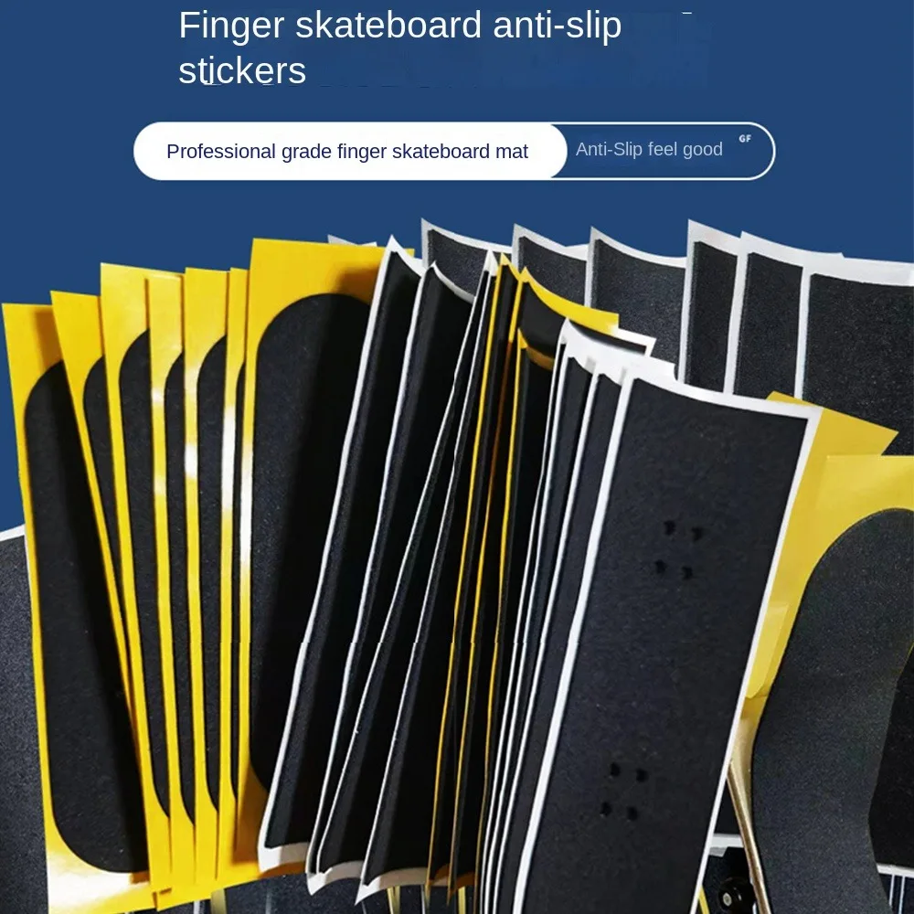 1/6Pcs Foam Grip Fingerboard Grip Tapes Uncut Black Fingerboard Deck Stickers 110x38mm 100x28mm Self-adhesive Non-slip Stickers