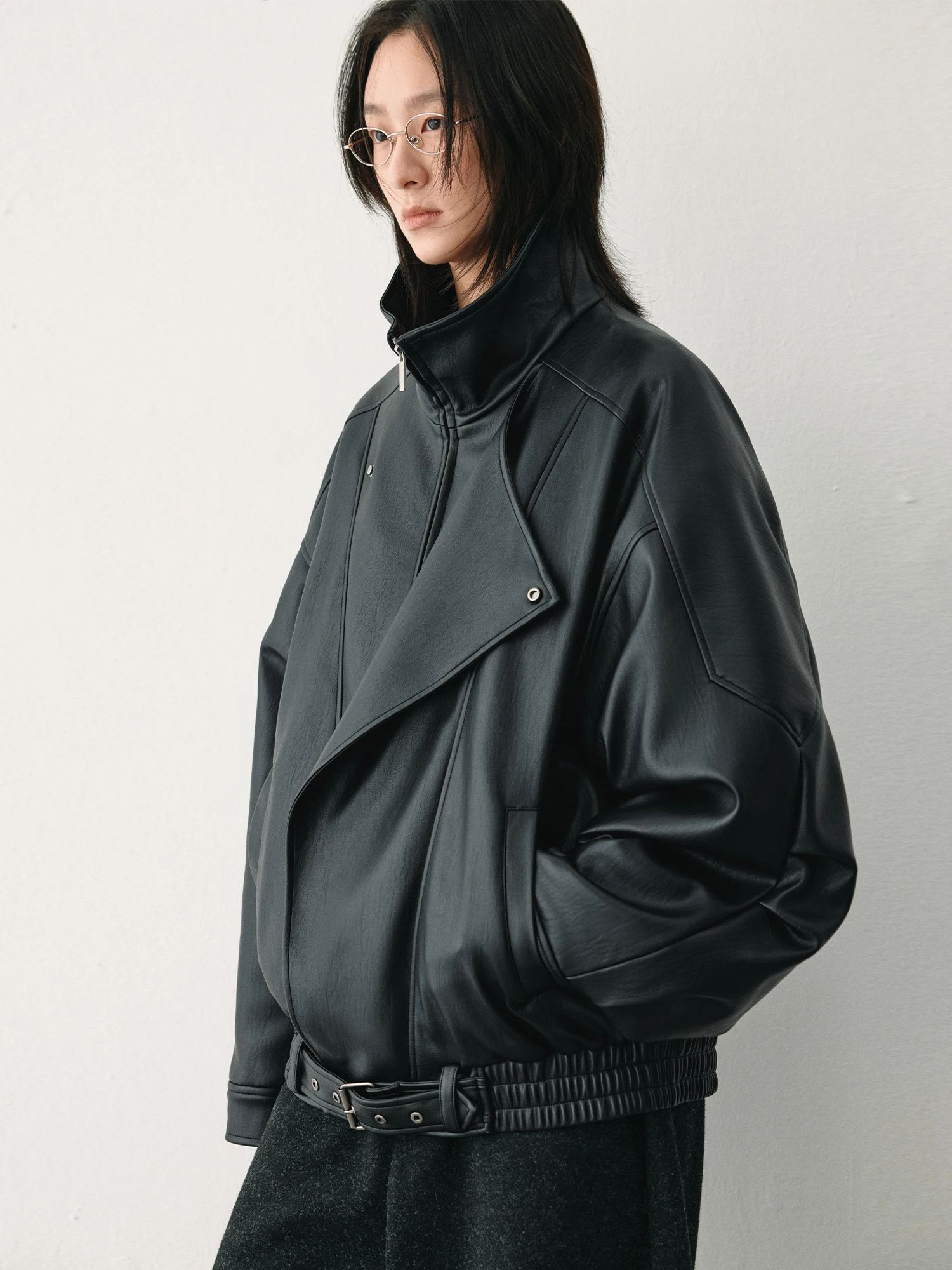 

Высокоэффективная теплая куртка-байкер из искусственной кожи на хлопковой подкладке для девочек, повседневная, свободного кроя, с длинными рукавами, для ресторанов