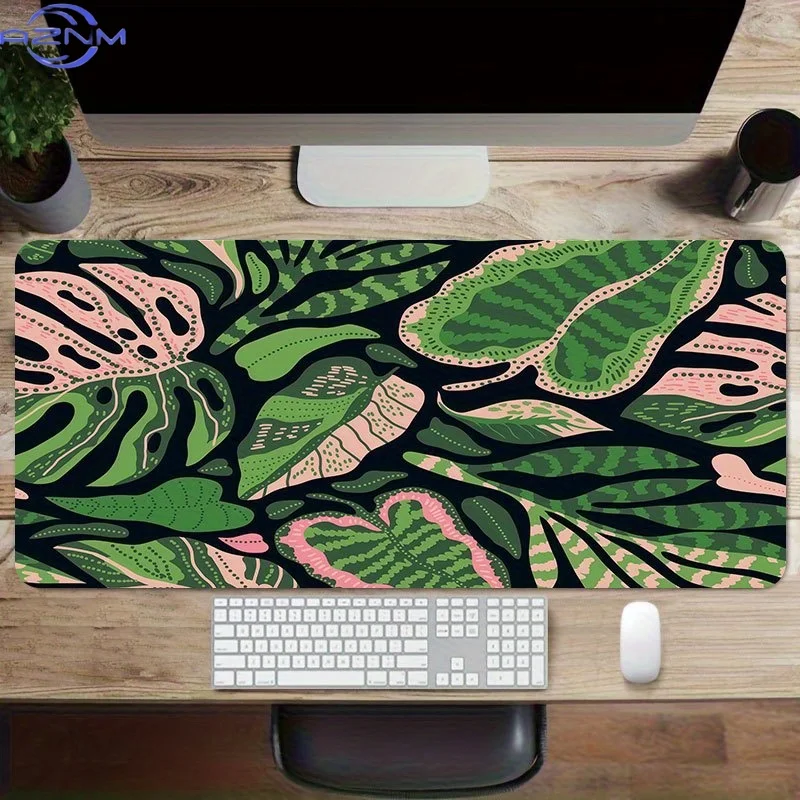 1pc a Botanical Design Mouse Pad Measuring  cm, Featuring a Non-Slip Extended Surface, an Aesthetic Leaf Pattern, Ideal for Offi
