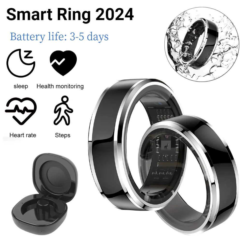 Smart Ring 2024 Sleep Monitoring Rings Heart Rate and Blood Oxygen Monitor Health Care Rings Bluetooth-Compatible Sport Recorder