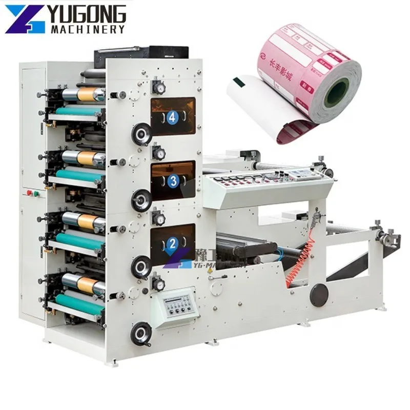 Automatic Roll To Roll Adhesive Paper Two Color Narrow Web Flexo Printing Machine with Rotary Die Cutting and Sheet