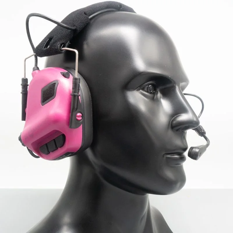 Earmor M32 cuffie tattiche cuffie da caccia e tiro con microfono, amplificazione del suono, giacca Nato TP120, rosa/grigio