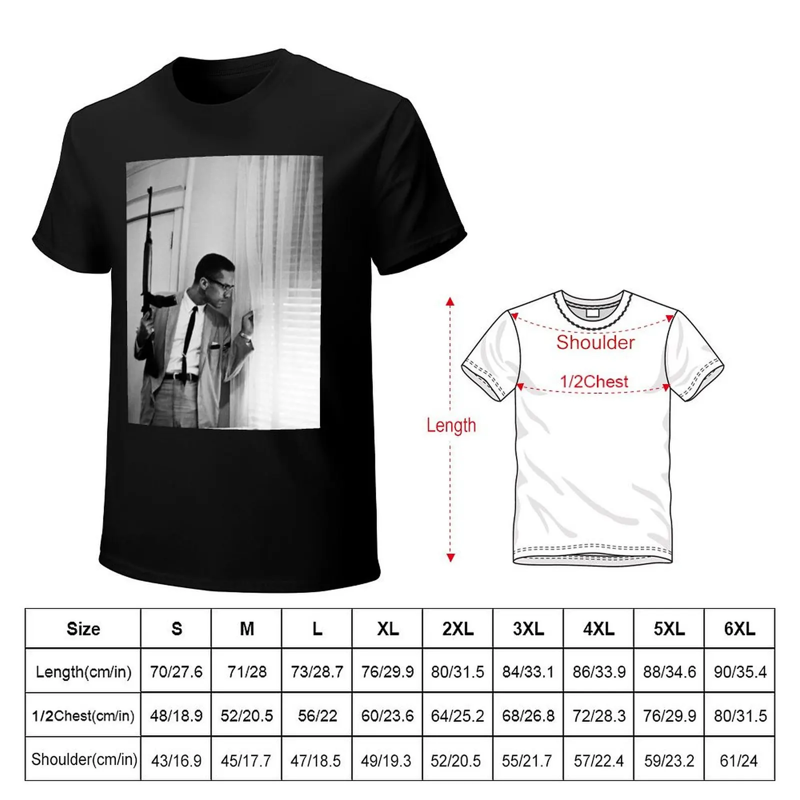 Malcolm With Gun T-Shirt Lightweight Casual Summer T-Shirt