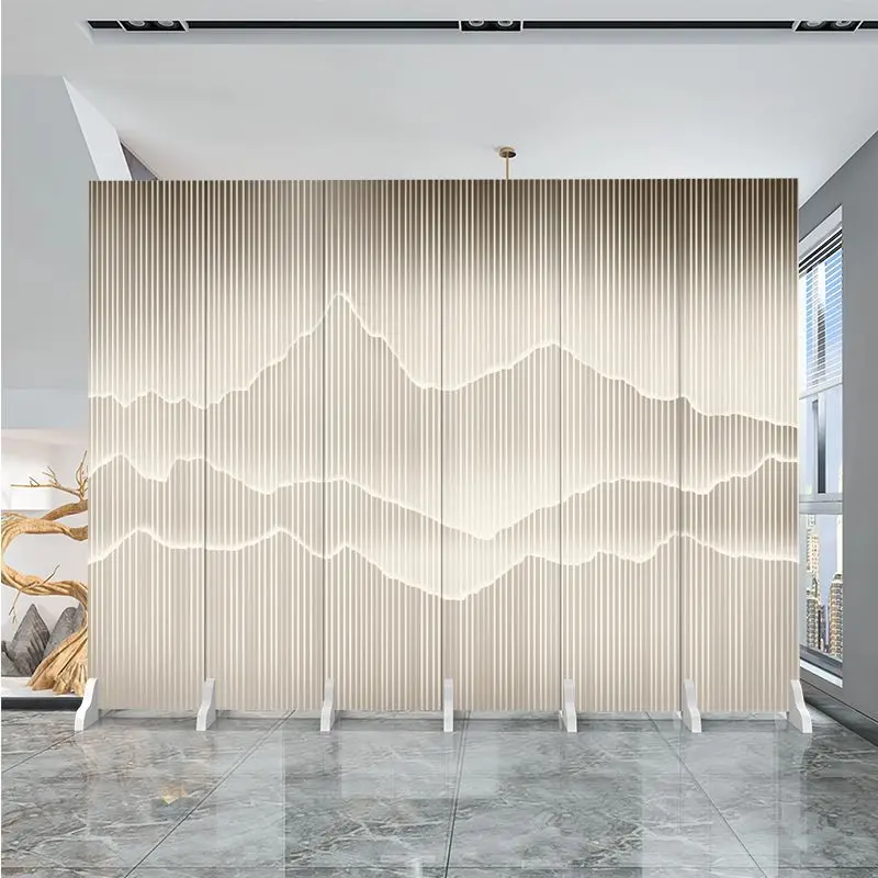 Screen partition living room entry new home office beauty salon new Chinese mobile light luxury partition wall