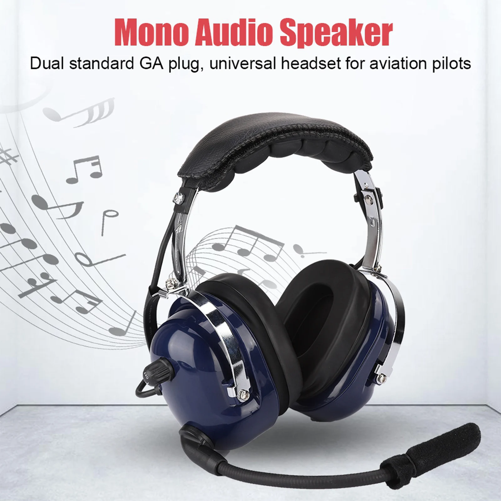 General Aviation Headset Dual Plug  Headphone 3.5mm Noise Reduction Headset for Pilots Aviation Headset  Headset