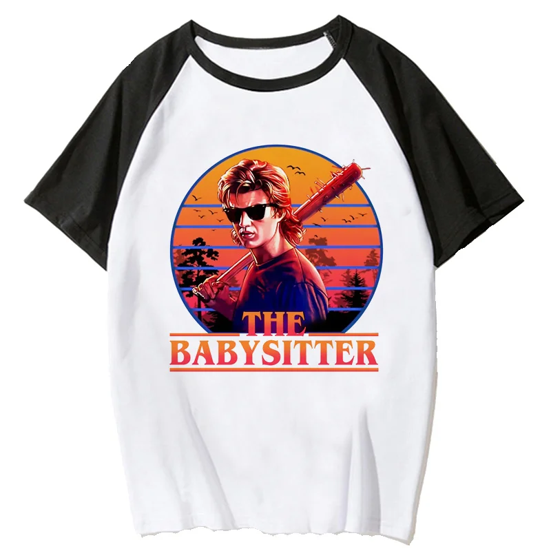 Steve Harrington tshirt crop top women white print tumblr vintage japanese crop top harajuku kawaii