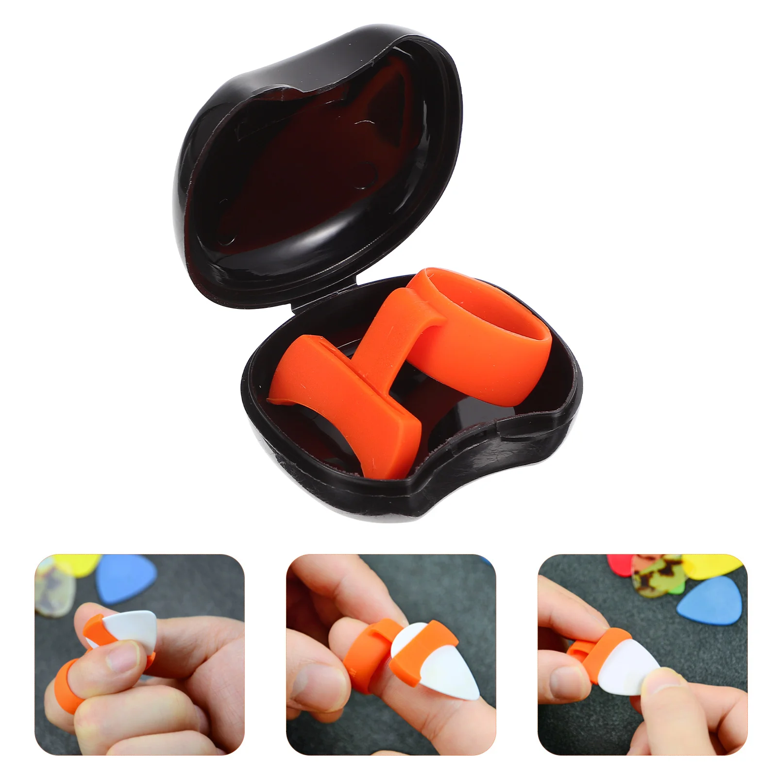 

Finger Cots Pick Musical Instruments Convenient Guitar Picks Storage Holder Silica Gel Organizer Cover for