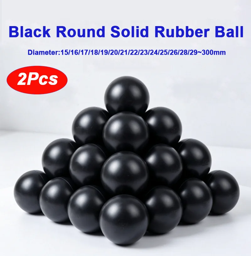 2Pcs Dia 15/16/17/18/19/20/21/22/23/24/25/26/28/29~300mm Black Solid Rubber Ball Round Sealing Rubber Ball Industrial DIY Parts