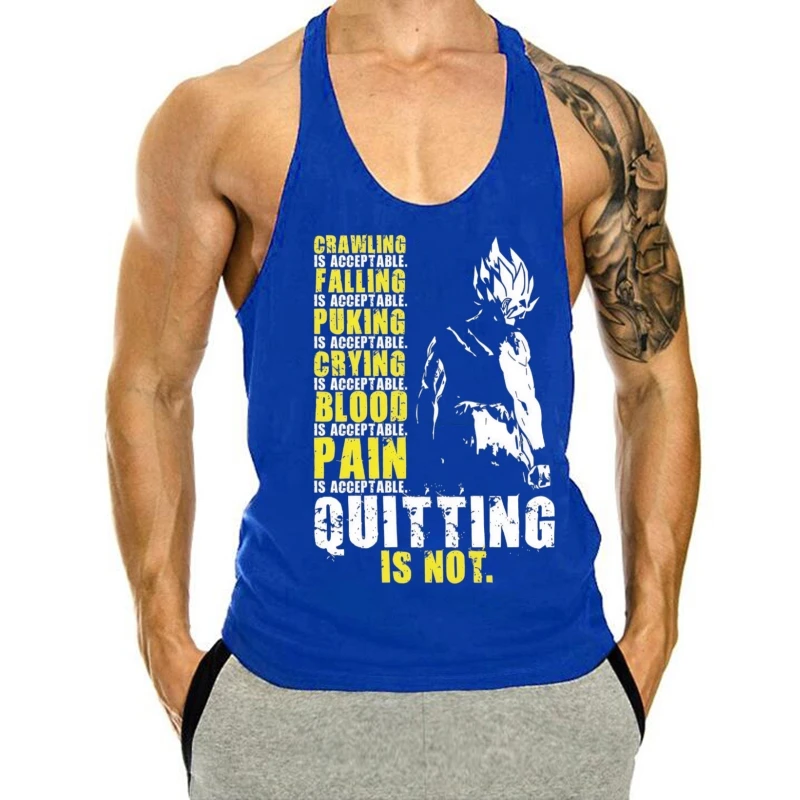 Мужской жилет-стрингер для тренировок, спортивный крой, впитывающий пот, дизайн Dragon Ball, идеально подходит для силовых тренировок и ежедневного фитнеса