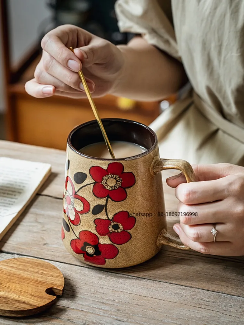 [Own design] 700ml large-capacity water cup office hand-painted cup ceramic mug