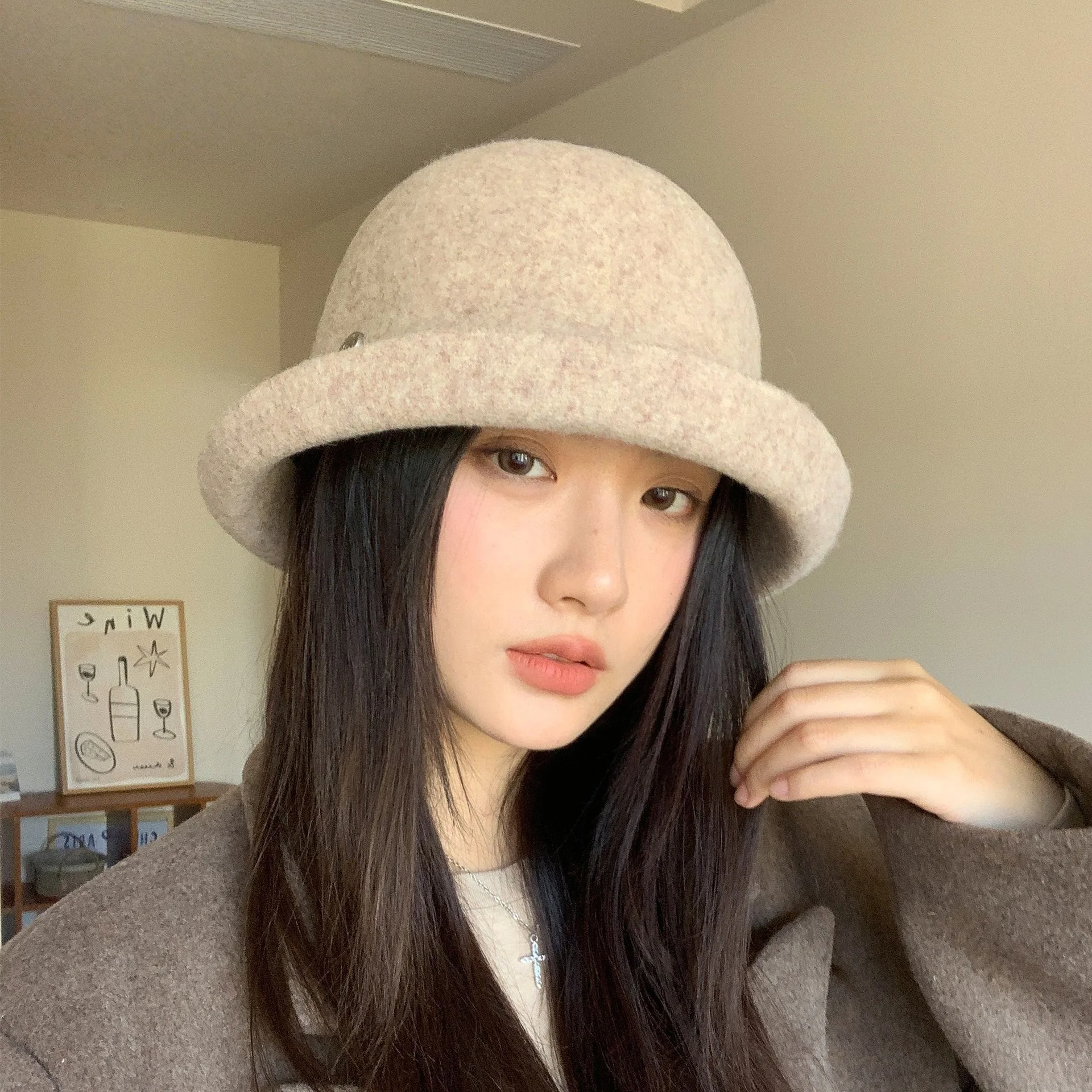 

Новая шерстяная шляпа: шляпа-котелок, рыбацкая шляпа — женская осенне-зимняя теплая панама во французском стиле