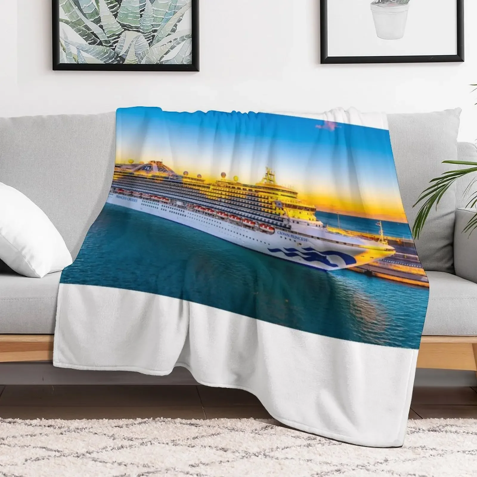 Crown Princess Cruise Ship of Princess Cruises Cruise Line Throw Blanket Sofas Hairys Sofa Quilt Bed covers Blankets