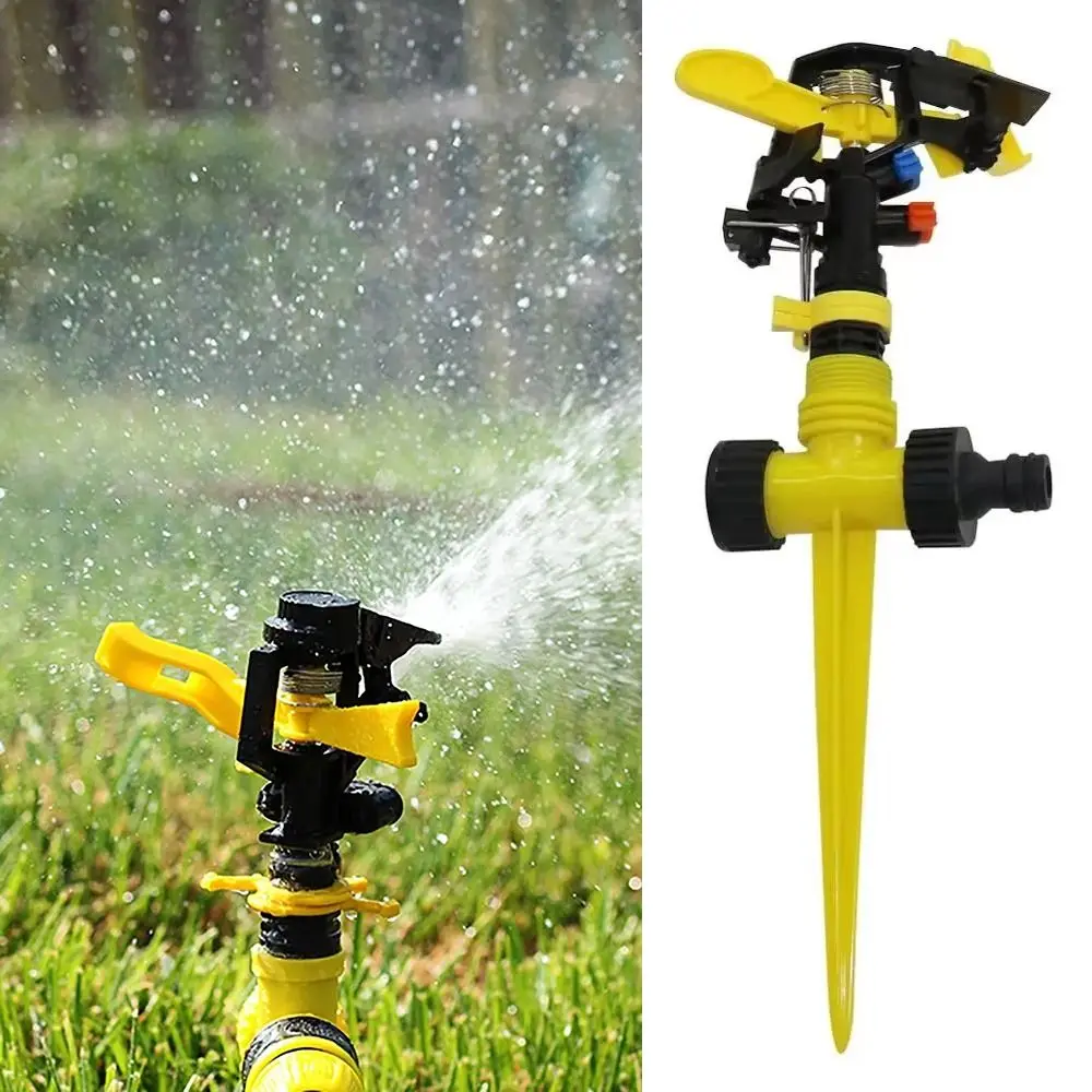 Adjustable Impact Sprinkler Spiked Rotary Jet Rotary Watering Nozzle 360 Degrees Watering Nozzle Agriculture Sprayer Garden