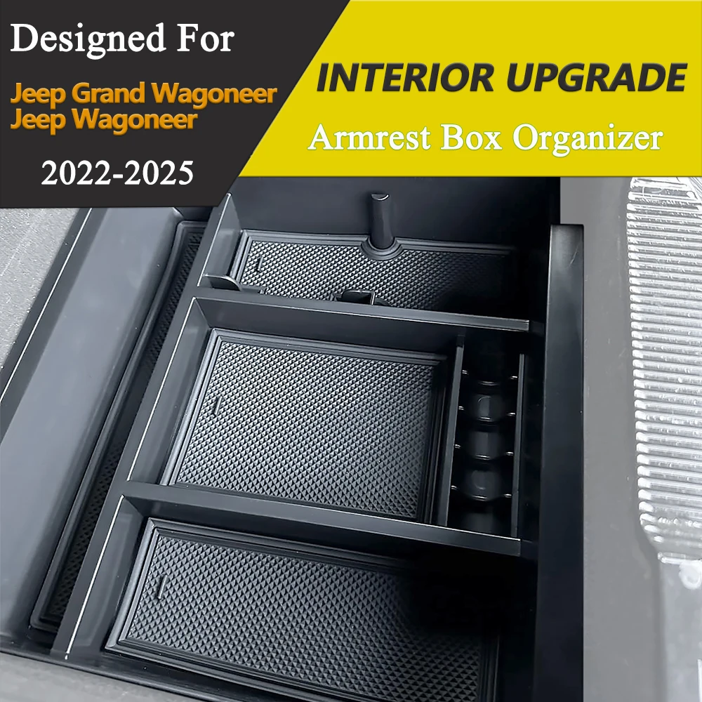 مسند الذراع صندوق تصنيف درج منظم ل جيب جراند واجونير L 2022-2025 الجبهة الخلفية مسند الذراع صندوق تخزين اكسسوارات السيارات #2
