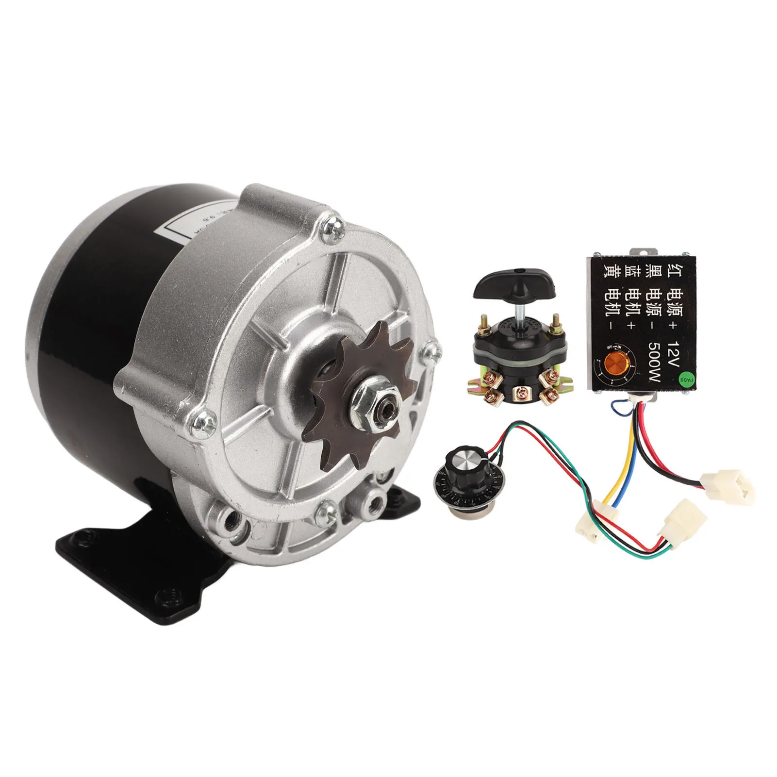 

12V 350W Gear Reduction Electric Motor With Controller Inverted Switch 12V 500W Speed Control Knob Gear Reduction Electric Motor