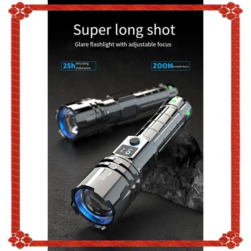 Mountain Adventure Emergency Flashlight Multi-Functional Hand Held Torch Rechargeable Ultra-Long Battery Life Flashlight Durable