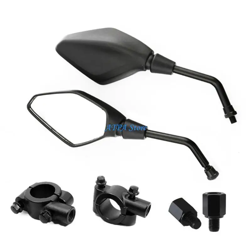 

U13C Rearviews Glass Motorcycle Motocross Scooters Bikes 7/8'' 22mm Handlebar Glass