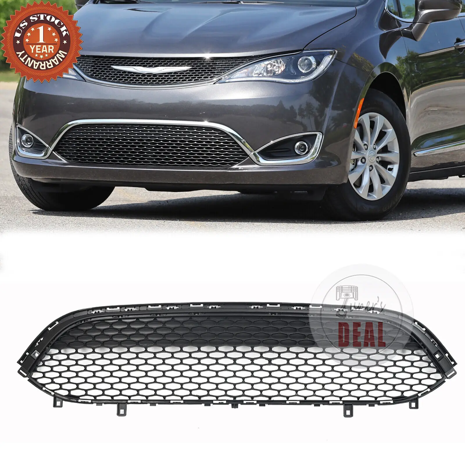 Bumper Face Bar Lower Grille Mesh Black For Chrysler Pacifica 2017 2018 2019 2020 2021 68243498AA