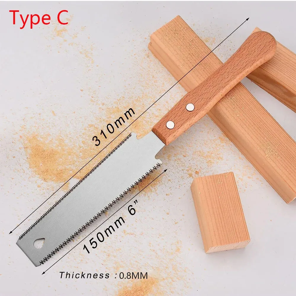 1pc Japanese Saw 6 Inch Double Side Hand Pull Saw 14&17TPI SK-5 Steel Flexible Blade Flush Cut Saw for Woodworking Household