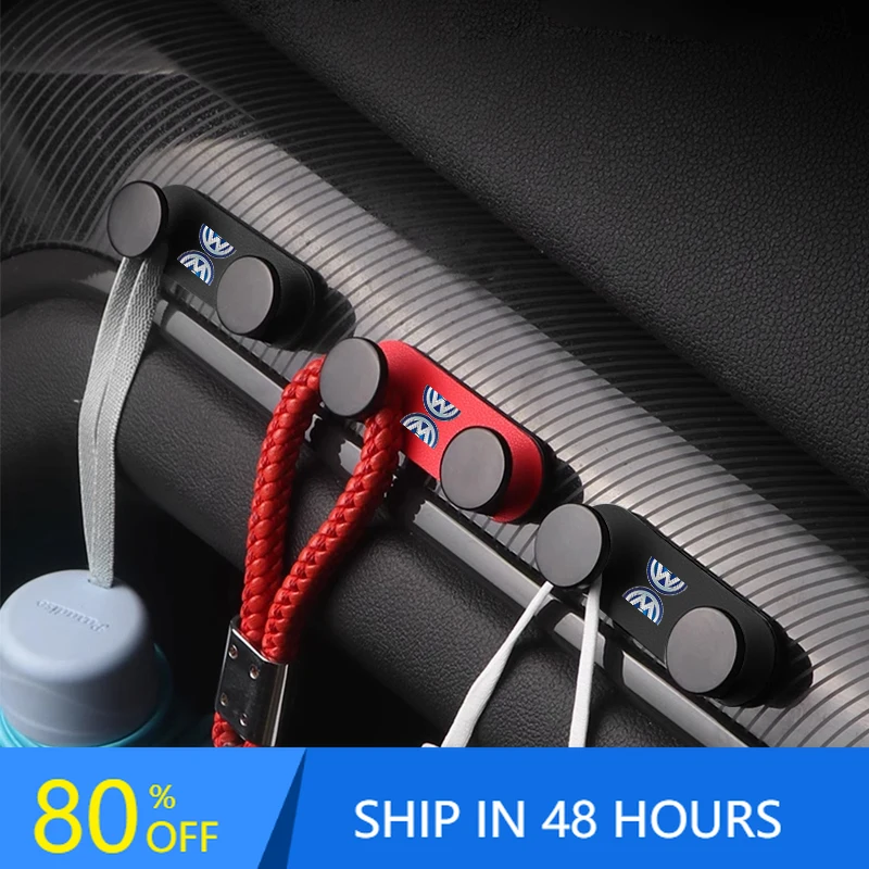 

Двойной крючок-органайзер для салона автомобиля, крючок-вешалка на подголовник задних сидений для Volkswagen GTI Rline R Golf Amarok Phaeton Teramont ID3