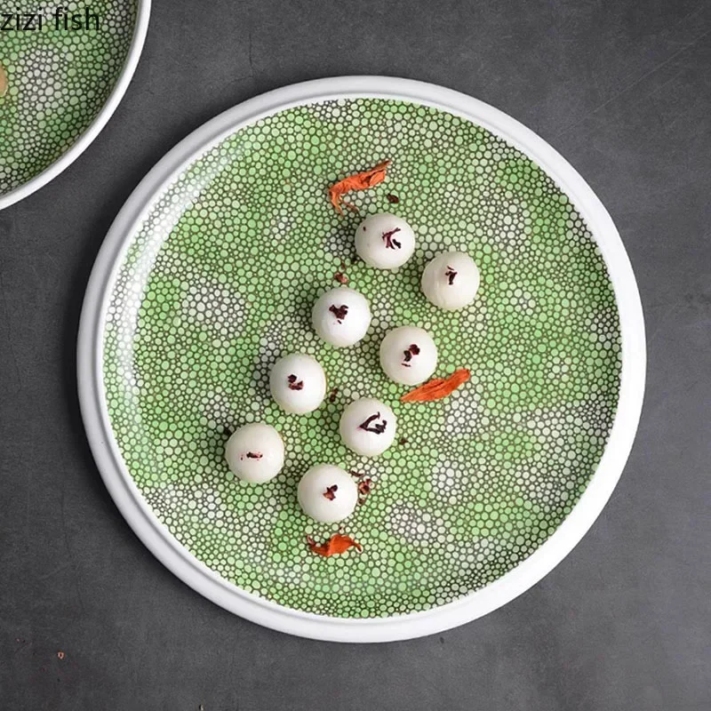 طبق عشاء سيراميك بنمط فقاعي إبداعي ، طبق حلوى ستيم للمطعم ، طبق ساشيمي ، أدوات مائدة المطبخ الجزيئية المتخصصة #4