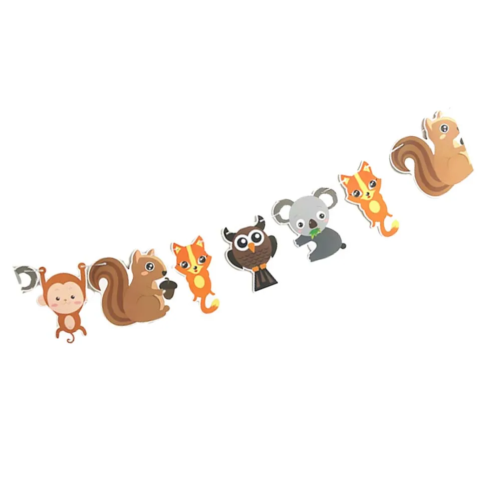 

1pc Animal Banner Tropical Party Flag Luau Decor Hawaiian Bunting Summer Supplies Wall DIY Decorations