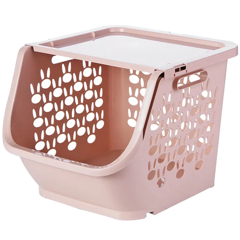 Kitchen Storage Basket Food Storage Containers Vegetables Fruit Shelf Racks Sundries Organizer Hollow Baskets Bathroom Supplies