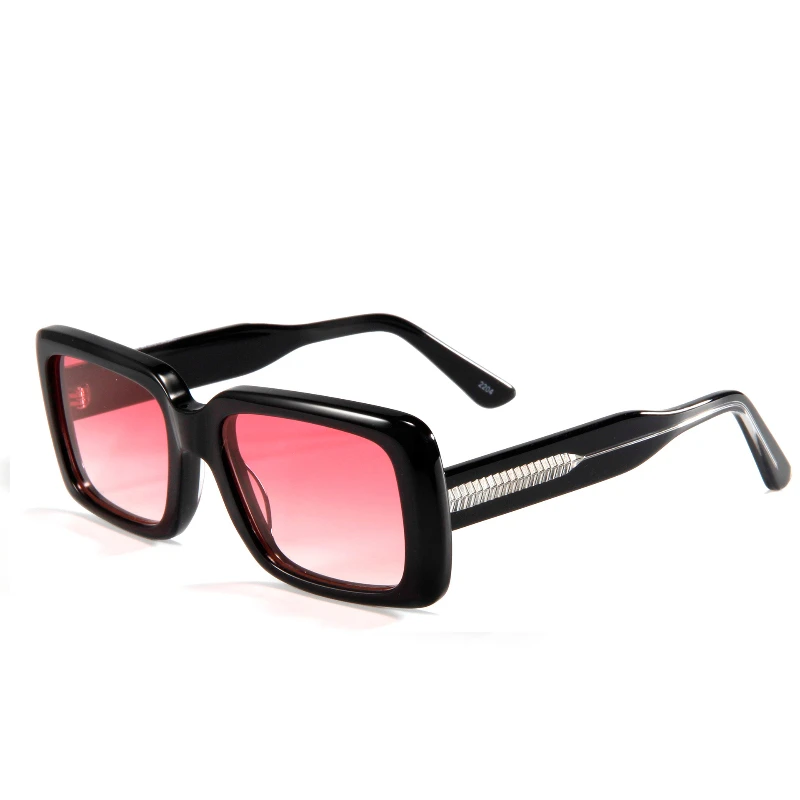 

2022 Street Shooting Small Frame Plate Ink Border All-match Catwalk Anti-ultraviolet High-end Color Blush Sunshade Mirror