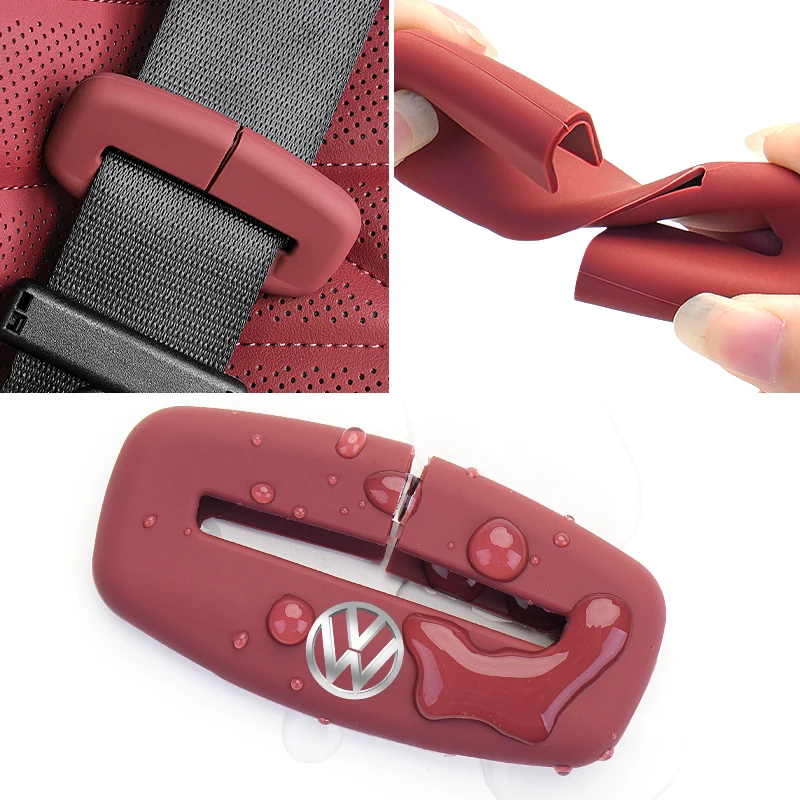 Car Seatbelt Buckle Cover Silicone Anti-scratch Protector Safety Belt Buckle Guard For VW Scirocco Jetta Beetle Golf Polo Touran