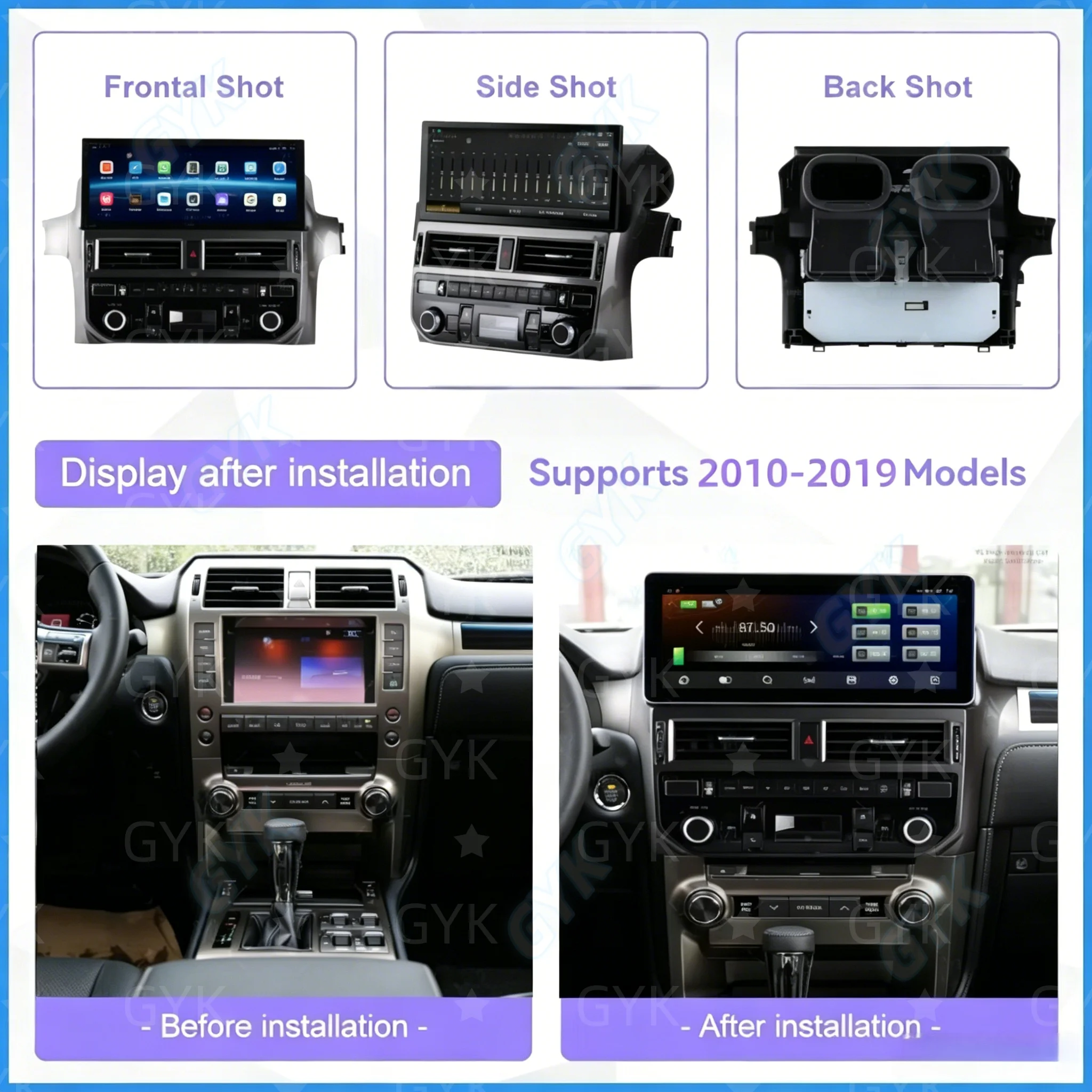 Multimedia Video CarPlay For Lexus GX GX400 GX460 2010 2011 2012 2013-2019 Android14 Player Car Radio Auto GPS Navi Digital