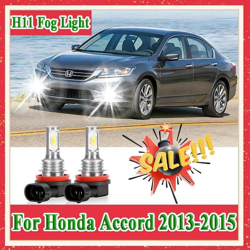 

2PCS H11 LED Fog Light Bulb 6000K White CSP Chips Super Bright For Honda Accord 2013 2014 2015 Plug and Play Car Light
