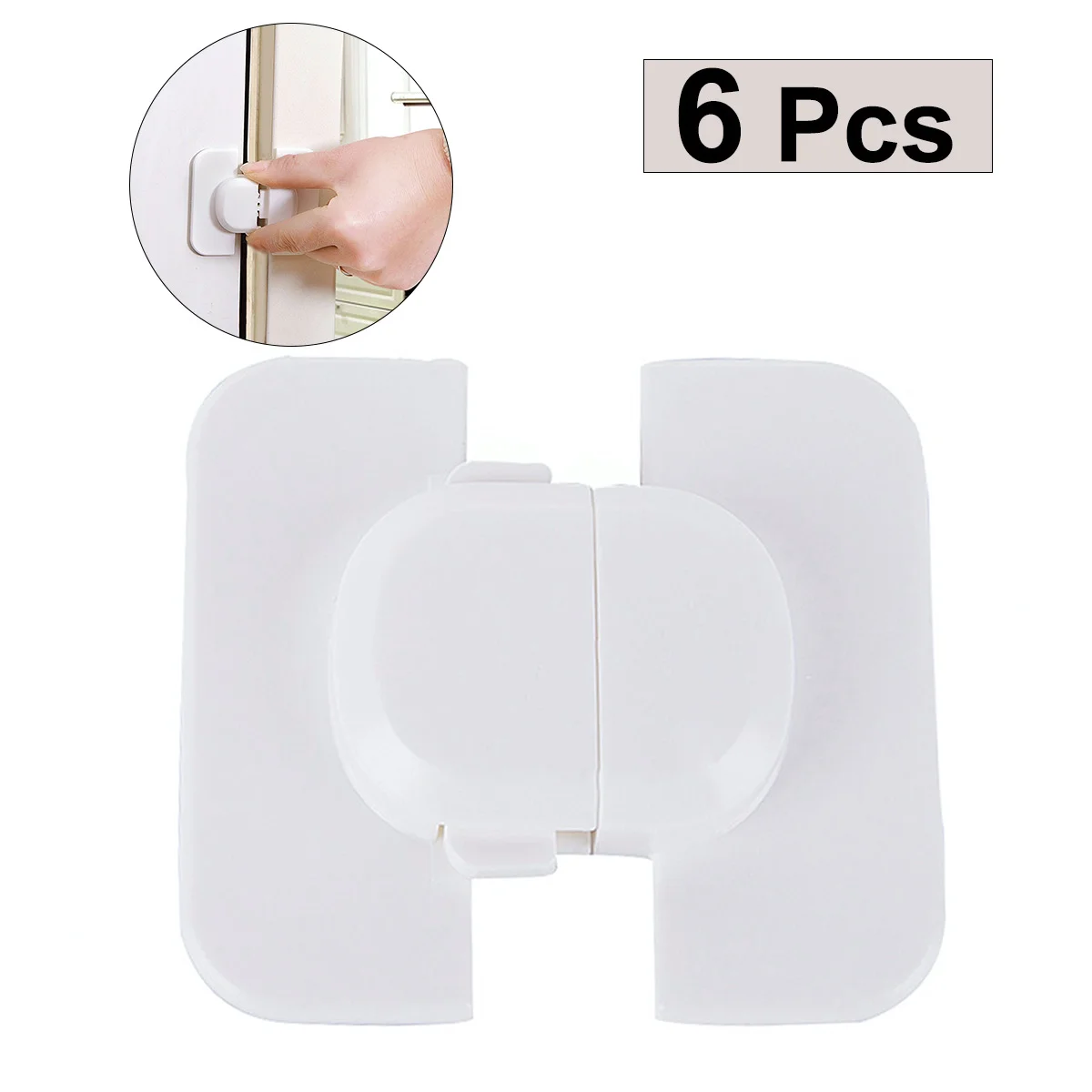 

6Pcs Child Safety Locks Baby Proof Refrigerator Cabinet Drawers Durable Easy Install White Refrigerator Lock Baby Proof Locks