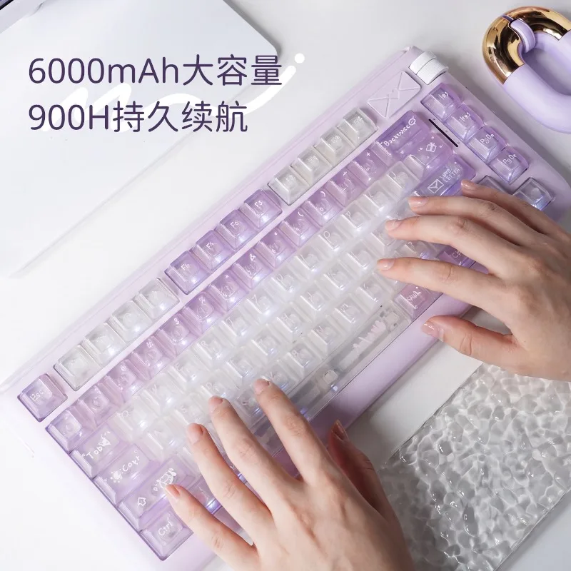 FOPATO CL75 Mechanical Keyboard Gasket Structure Soft-touch Coated Shell with Volume Scroll Wheel High Aesthetic Office Keyboard