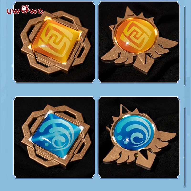 SN55UWOWO LED Vision "عين الله" لعبة Genshin Impact Cosplay Props Mondstadt/Liyue/Inazuma/Sumeru Dendro Cryo Hydro Pyro G $5Q@1