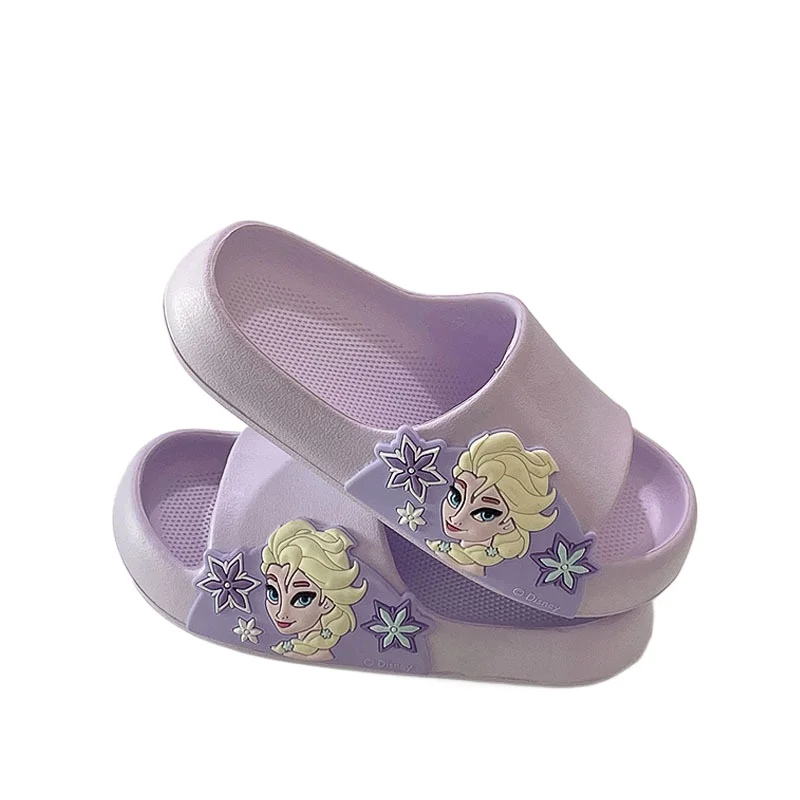 

Disney Summer Frozen Anna Elsa Girls' Shoes Lovely Cartoon Princess Beach Home Shoes Spiderman Slippers Kids Sandals