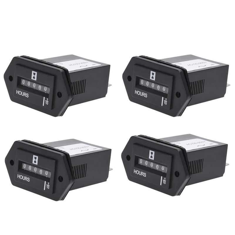 4X AC100-250V Electromechanical Hour Meter Counter