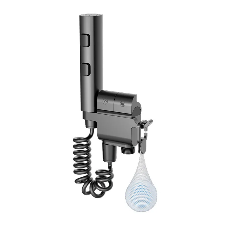 

Piano-button Brass Floor Mounted Modern Toilet Angle Valve Handheld Pressurized Bidet Sprayer For Bathroom