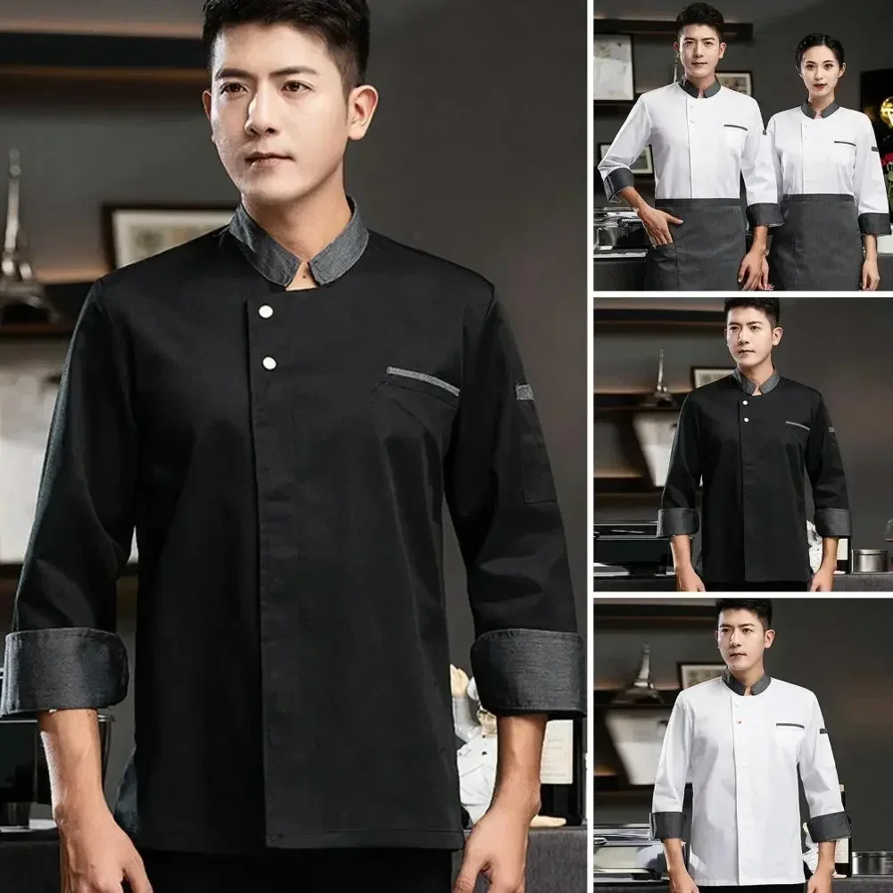 

Chef Closure Men Anti-pilling Lightweight Coat Uniform Clothes Buttons Cook Women Pastry Bakery Breathable Service