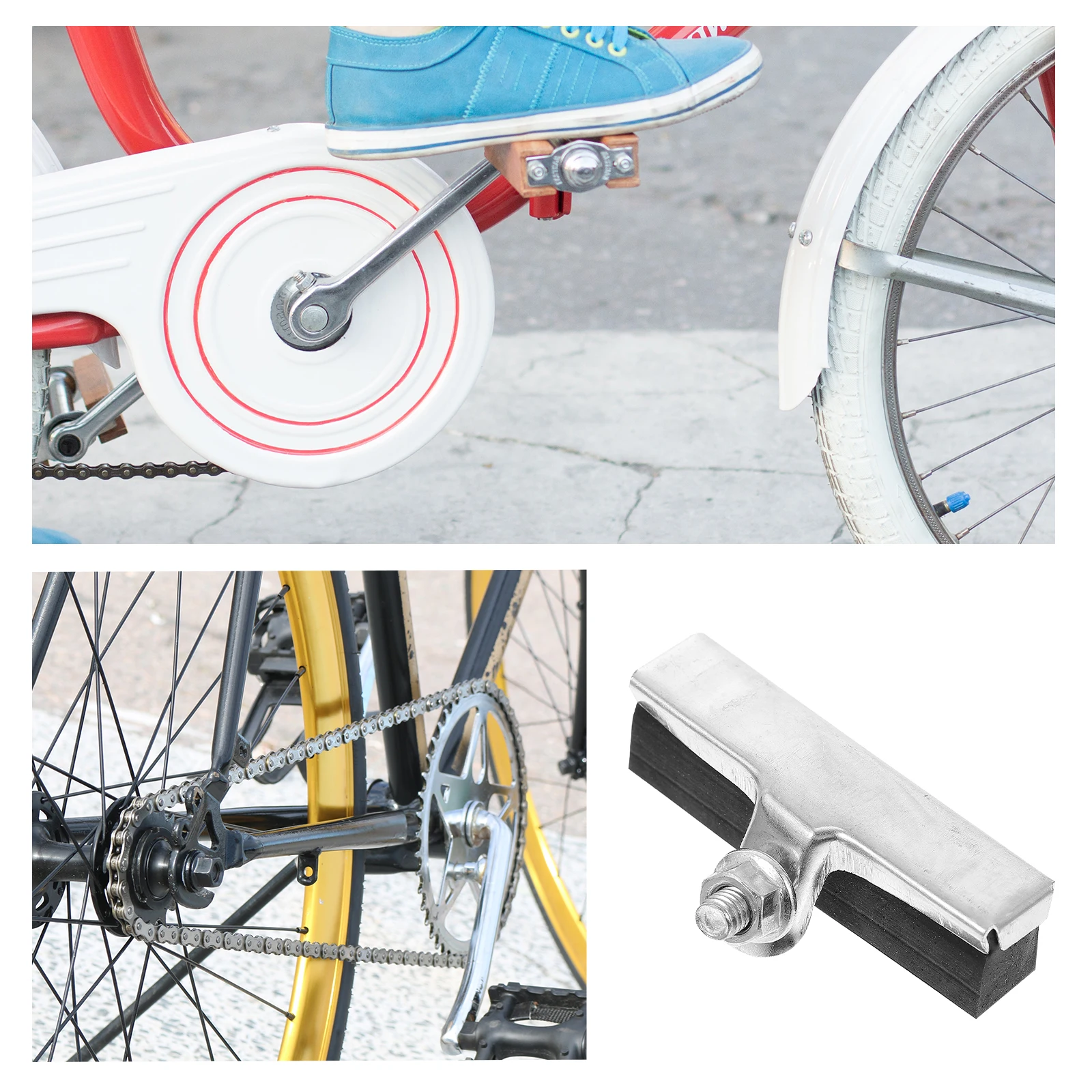 

10pcs Professional Bike Pads Durable Metal Rubber Silent Wear-Resistant Brake Blocks For Mountain Cycling Bicycles Brake Spacers