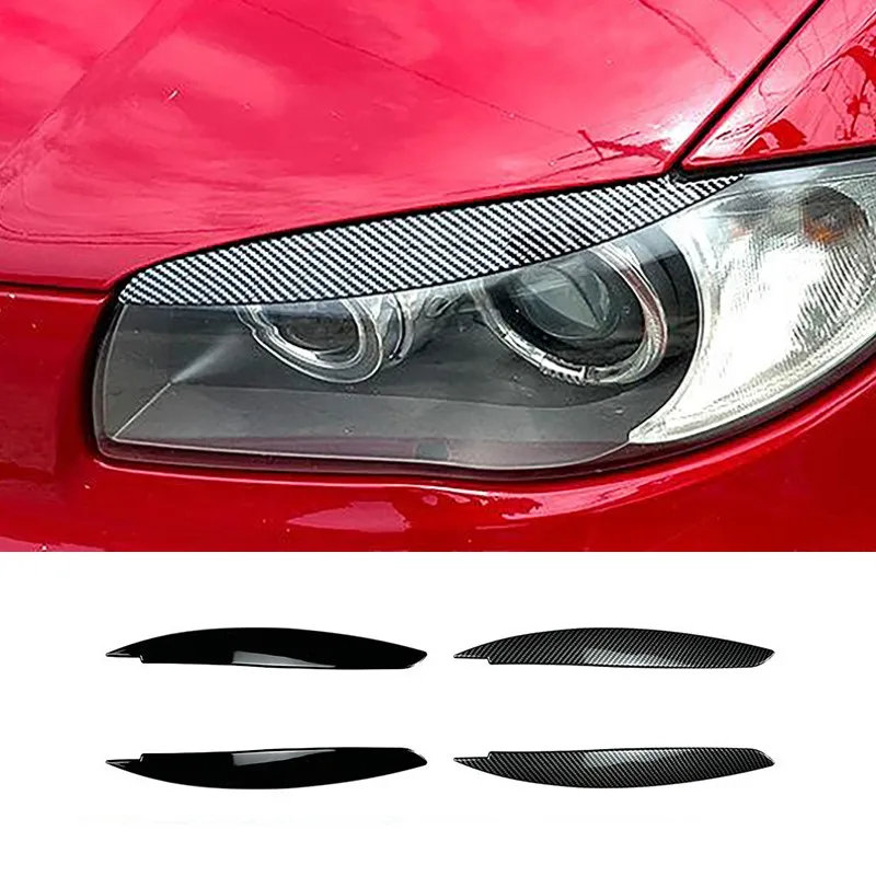 

Цветные полоски для отделки передних фар автомобиля из углеродного волокна для BMW 1 серии E81 E82 E87 E88 2008-2013, внешние автоаксессуары